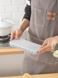 Baby & Mother Silicone Heart-Shaped Ice Cube Tray with Lid, Odorless, Easy Release, DIY Refrigerator Ice Maker, 24 Grids
