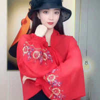 2024 Summer UV Protection Chiffon Shawl with Embroidery for Driving & Cycling