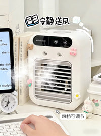 Portable USB Mini Air Cooler Fan with Humidifier for Desktop Car Dormitory