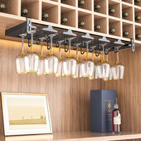 Wine Glass Rack Under Cabinet Stemware Holder Hanging Storage Organizer for Home Kitchen Bar