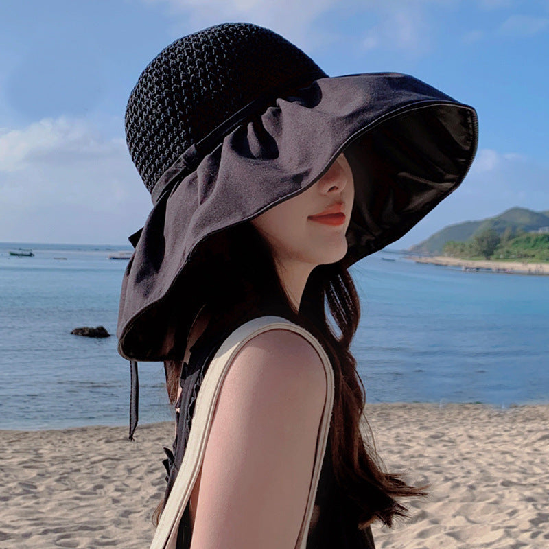 Women's Summer Wide Brim Sun Hat Breathable Beach Fisherman Cap