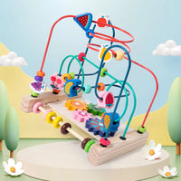 Wooden Activity Cube Bead Maze for Toddlers, Educational Toy for Focus and Early Learning