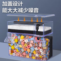 Dual-Layer Wet/Dry Separation Aquarium Filter Box for Fish and Turtles, Wall-Mounted Water Circulation Drip Filter