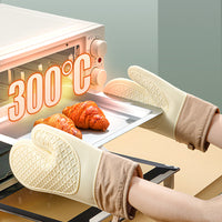 Heat Resistant Silicone Oven Mitts for Baking and Cooking, Non-Slip Microwave Gloves