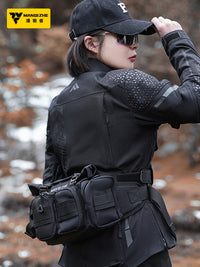 MQZ Motorcycle Multifunctional Waist Bag, Motorbike Riding Crossbody Shoulder Bag, Waterproof Moto Travel Gear Pack