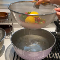 Stainless Steel Double-Layer Drain Basket with Scale for Kitchen Rice Washing and Vegetable Draining