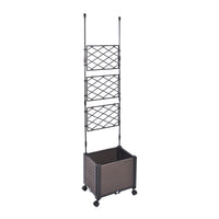 Outdoor Wooden Planter Box with Trellis for Climbing Plants