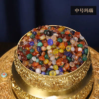 Natural Crystal Agate Seven-Gemstone Mandala Offering Bowl Filler - 1 lb