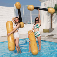 Inflatable Log Jousting Game Set for Pool Parties, Adult Water Sports Float Toys