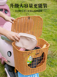Electric Scooter Rear Basket with Lid for Pets and Storage
