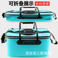 Portable EVA Fishing Bucket Live Fish Tank Folding Thickened Water Bucket Multi-functional Fish Box
