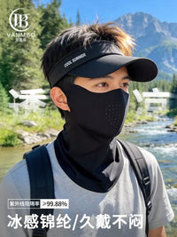 Vanmbo Men's UV Protection Cycling Face Mask with Sun Hat and Sleeves