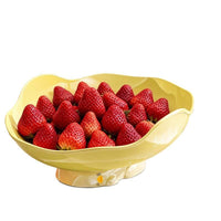 Decorative Wavy Edge Fruit Bowl with Drain Base for Snacks and Nuts, Housewarming Gift, New Year Candy Dish