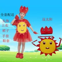Kids' Rainbow Flower Story Play Costume Set for Stage Performances