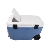 45L Insulated Fishing Cooler Box with Wheels and Top Hatch for Seafood and Fish
