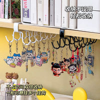 Wall-Mounted Keychain Display Rack with Hooks for Dorm Room Organization