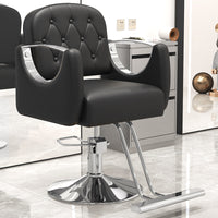 Modern Hydraulic Swivel Reclining Barber Chair for Salon Styling, Cutting, and Perming