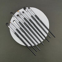 Professional 9-Piece Goat Hair Eye Makeup Brush Set for Eyeshadow Blending and Application