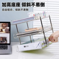 Multi-layer Clear Desktop Book Organizer Shelf for Office and Study