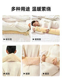 Extra Long Hot Water Bottle with Plush Cover for Bed Warming and Pain Relief