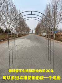 Heavy-Duty Galvanized Steel Garden Arch Trellis for Climbing Plants, Grapes, and Roses