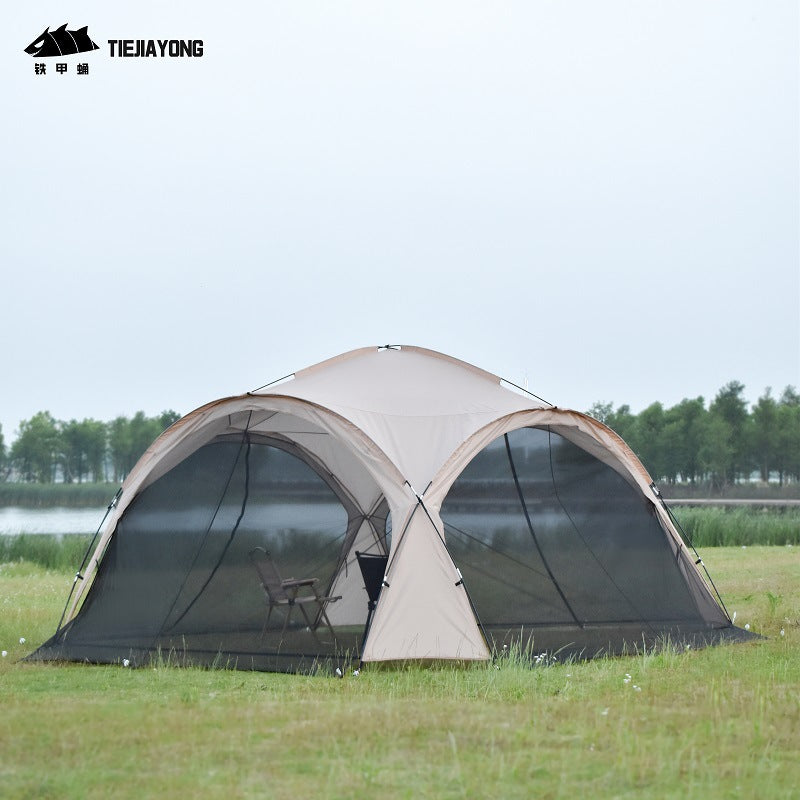 Outdoor Dome Canopy Tent with Sun Protection for Camping and Windproof Rain Shelter