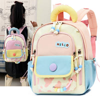 Kids' Portable Dopamine Color-Block Mini Backpack for Preschool & Outdoor Activities