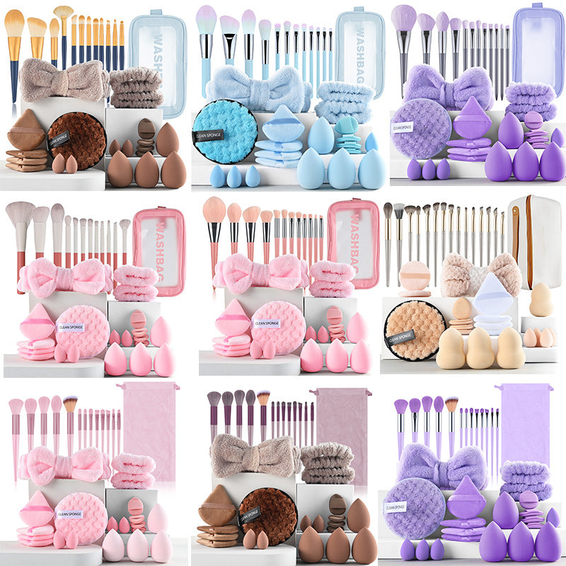 34-67 Piece Makeup Brush and Tool Set with Storage Bag