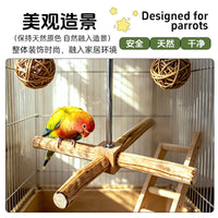 Parrot Wooden Rotating Windmill Swing Toy Bird Stand Chewing Perch for Caique Sun Conure