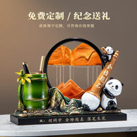 Good Luck Panda Pen Holder with Quicksand for Students, Graduation & Exam Gift