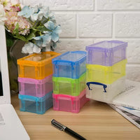 Creative Cute Solid Color Translucent Mini Plastic Desktop Storage Box for Cosmetics and Sundries