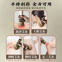 Bamboo Moxibustion Box with Bianstone Scraper for Whole Body Warming
