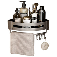 Space Aluminum Bathroom Corner Shelf Shower Caddy Wall Mounted No-Drill Storage Basket