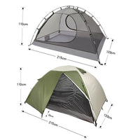 Portable Lightweight Double-Layer Waterproof Windproof 2-Person Camping Tent for Hiking and Mountaineering