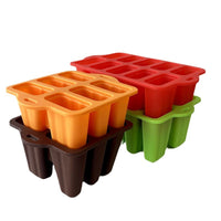 BPA-Free Silicone Ice Pop Molds with Lids and Handles - 6 or 10 Cavity Homemade Ice Cream Bar Maker