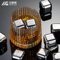Food Grade 304 Stainless Steel Whiskey Ice Cubes Reusable Chilling Stones
