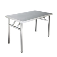 Stainless Steel Folding Table for Outdoor, Commercial, and Home Use - Portable Rectangular Dining Table