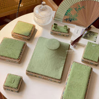 New Chinese Style Jewelry Display Stand Fabric Tray for Jade Gold Bracelets and Necklaces