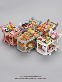 Miniature Supermarket Cart Play Food Set for Kids