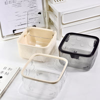 Ins Style Creative High-Value Desktop Trash Can with Lid, Transparent Household Storage Box for Hair Ties and Accessories