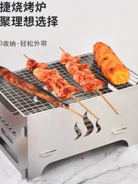 Mini Portable Stainless Steel Wood Burning Camping Stove for Outdoor Cooking and BBQ