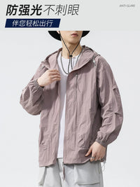 Unisex Summer Sun Protection Jacket Ice Silk Thin Breathable UV Protection Hoodie