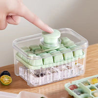 Ice Cube Tray with Lid and Bin, Food-Grade Silicone Ice Mold for Freezer, Easy Release Ice Maker