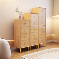Solid Wood Slim Drawer Storage Cabinet Nordic Style Bedroom Chest of Drawers Narrow Sofa Side Table