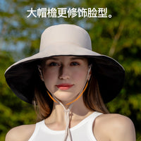 Women's Reversible Ice Silk Sun Hat with Wide Brim, UV Protection for Outdoor Activities
