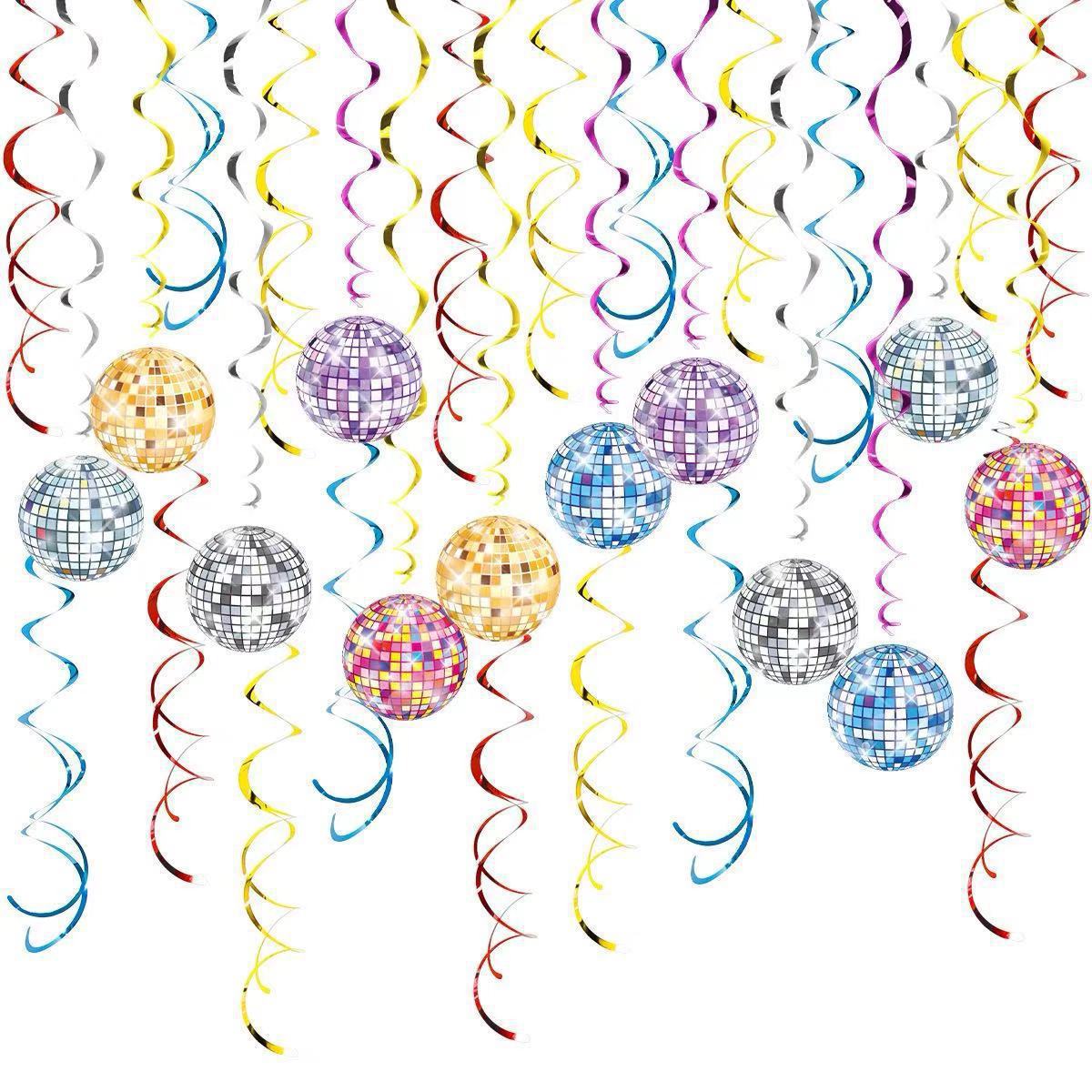 Disco Ball Spiral Hanging Decorations for Party Atmosphere