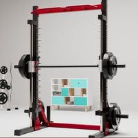 Multi-functional Smith Machine Squat Rack with Barbell for Home Gym Weightlifting and Bench Press