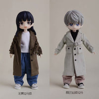 BJD Doll Woolen Trench Coat for 6-inch Action Figures