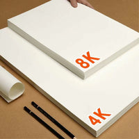 4K/8K/16K Sketch & Watercolor Paper, 100 Sheets Thickened Drawing Paper for Kids & Artists
