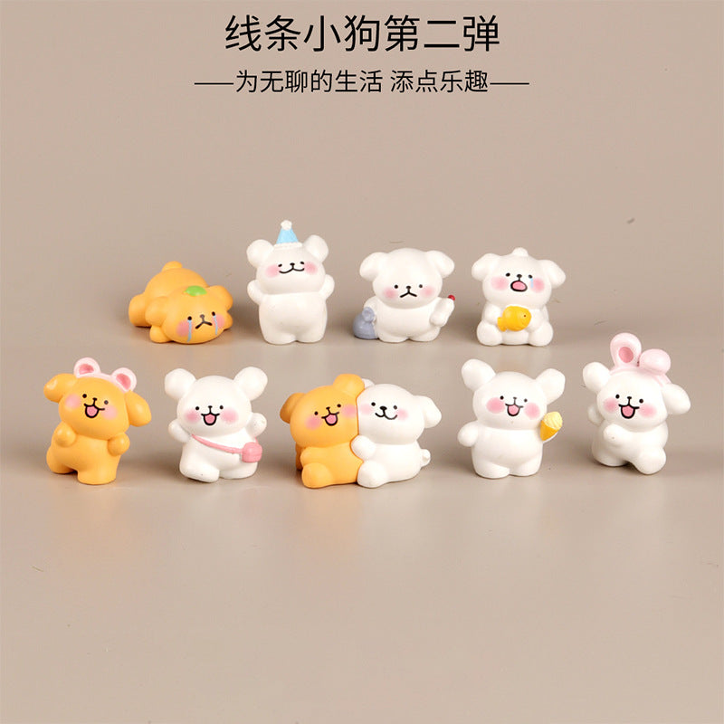 Cute Line Art Dog Desktop Ornament for Office & Home Decor